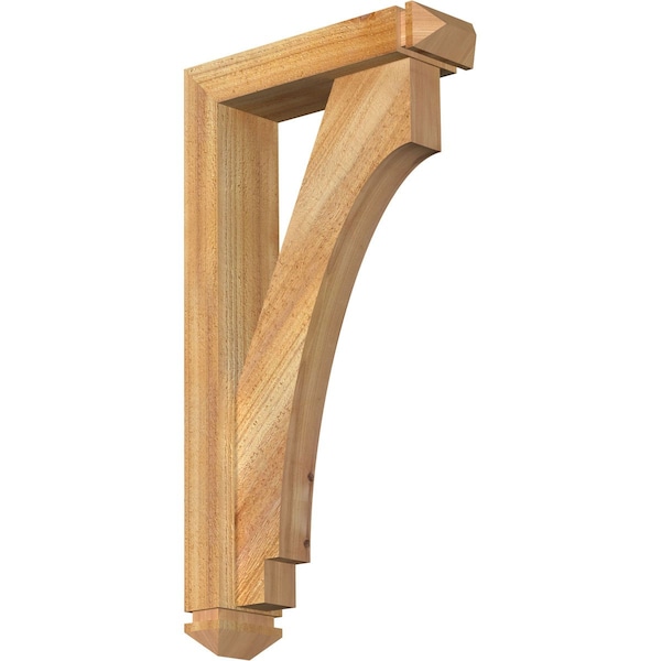 Ekena Millwork Imperial Arts and Crafts Rough Sawn Bracket w/ Offset Brace, Western Red Cedar, 4"W x 14"D x 26"H BKT0402X14X26IMP03RWR - main